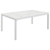 Orleans Furniture - Coaster - Athena Rectangular 64-inch Faux Marble Dining Table Chrome - 110101